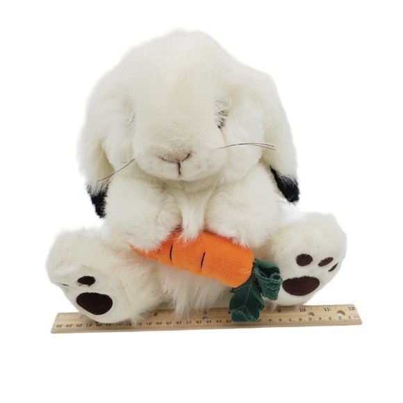 Easter Bunny Rabbit Plush Holding A Carrot 12” Stuffed Animal Toy Spring Cute - Picture 6 of 6